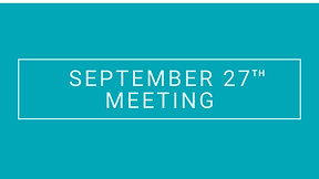 September 27th Meeting
