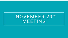 November 29th Meeting