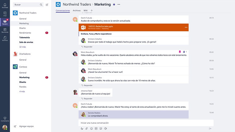 Conversaciones más productivas con Microsoft Teams