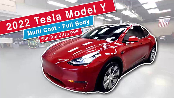 Process Full Body PPF Tesla Model Y Red