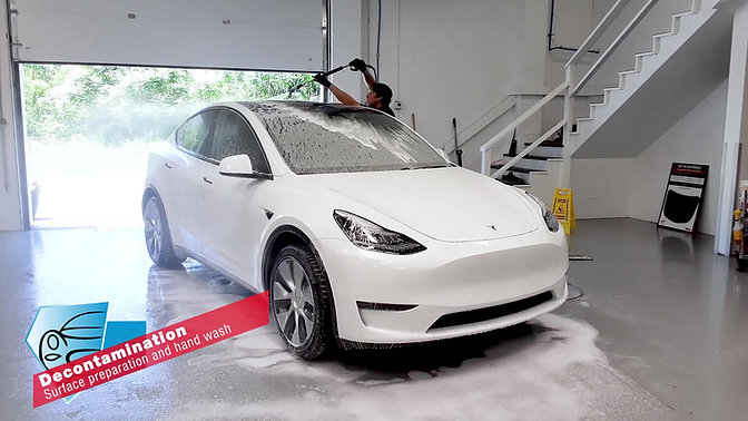 Tesla Model Y process for installing Paint Protection Film and Ceramic Coating by Immaculate Paint Protection