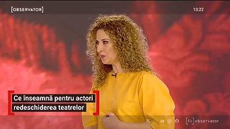Antena 1. Observator. Actrita Marcela Motoc.