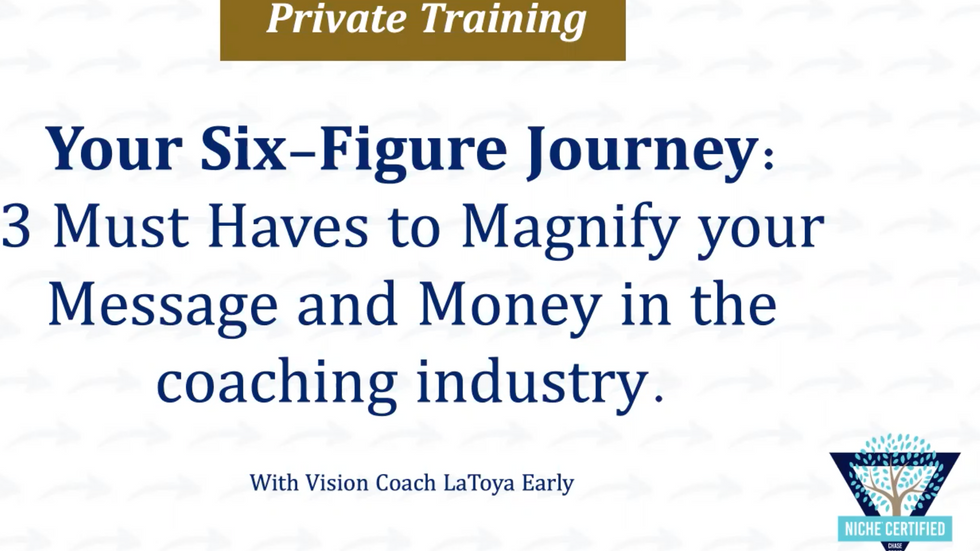 Start your Six-Figure Journey: PRIVATE TRAINING