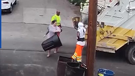 Mom has to load garbage truck herself | Daily Mail