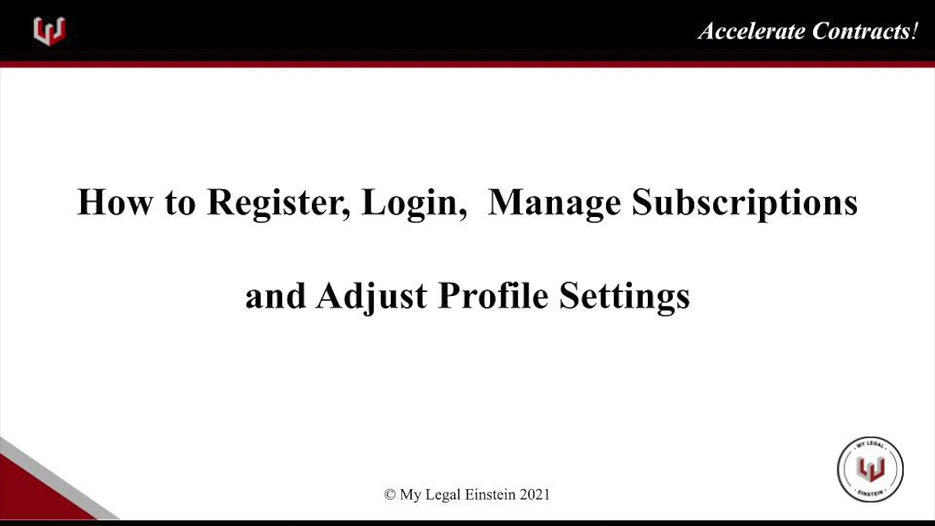 A01 How to Register Login and Manage Subscriptions