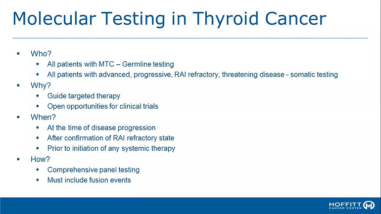 Genetic and Genomic Testing in Thyroid Cancer: Why, when, who and how?