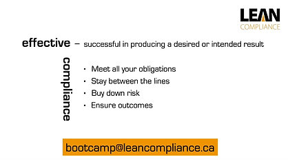Effective Compliance Bootcamp