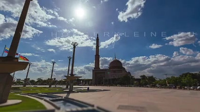 360 degrees time lapse of the Putra square in Putrajaya, Malaysia