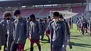 Treino no Benfica, chegada