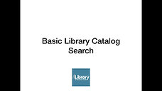 Basic Library Catalog Search