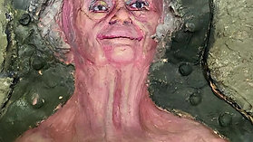 Efraim,oil paint on rubber and polymer casting mold, 110x48x19 Cm, 2022