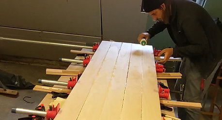 1. Glue Planks together into Top & Bottom Panels