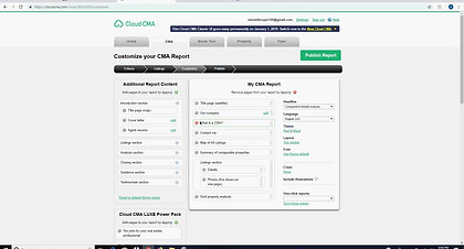 Cloud CMA - preparing a CMA report