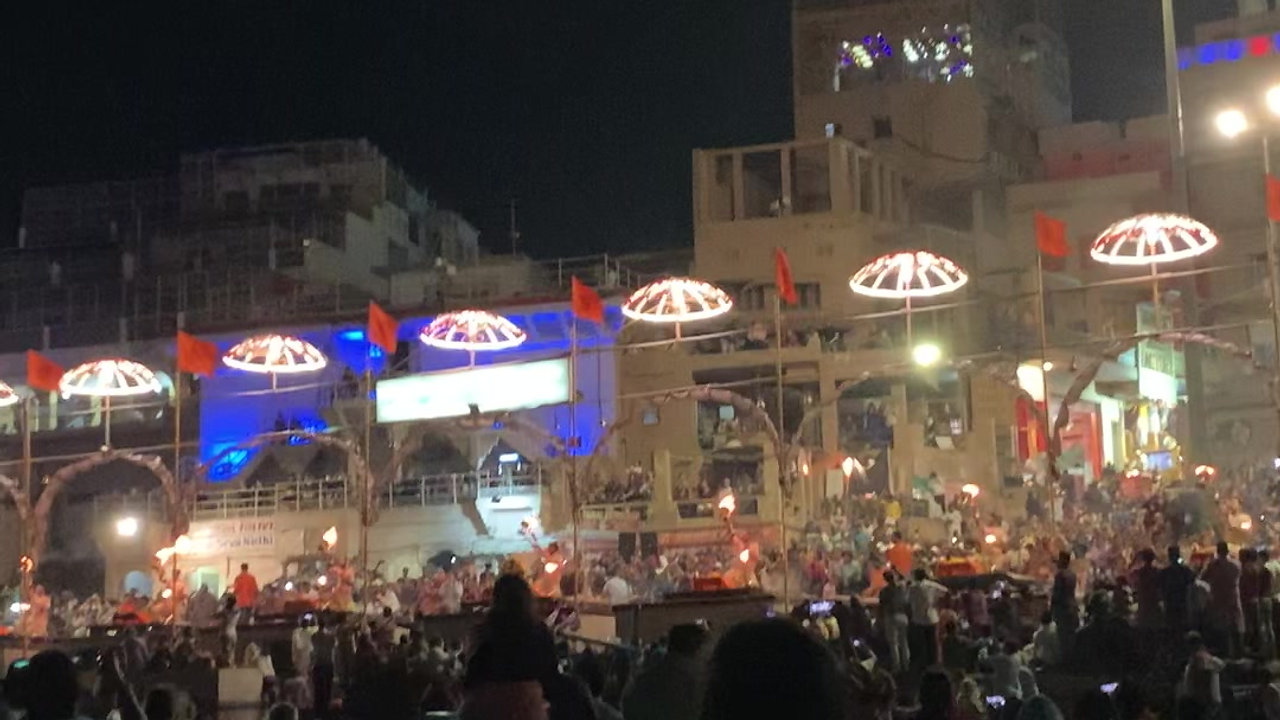 Varanasi: evening  prayers on the Ganges