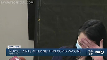 Nurse Faints After Receiving COVID Vaccine
