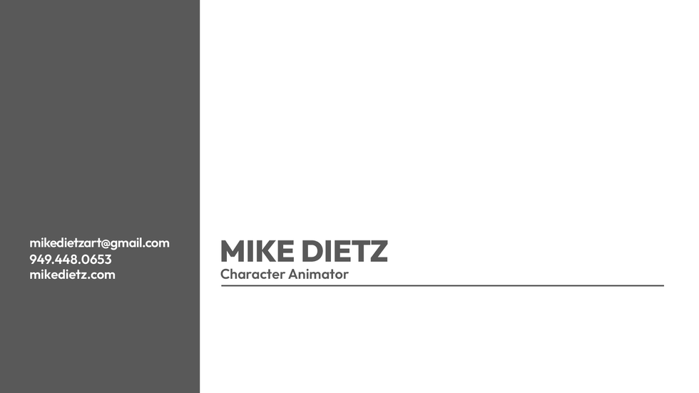 Mike Dietz Animation Reel
