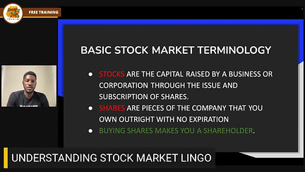 STOCK MARKET TERMINOLOGY