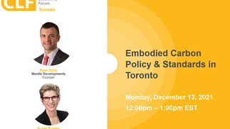 Webinar - Embodied Carbon Policy and Standards in Toronto