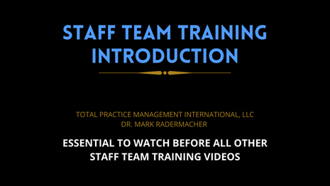 Staff Team Training Introduction