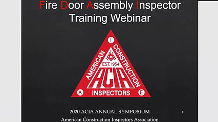 Fire Door Assembly Prep Course Inspector (FDAI)
