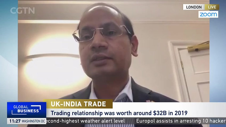 China Global Television Network Interview regarding UK India trade discussion