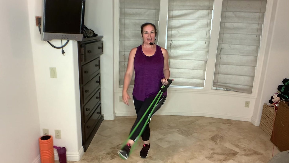P90X (resistance bands) with Holly