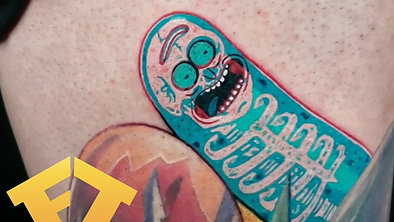 Rick and Morty Pickle Rick 3D X-Ray Tattoo