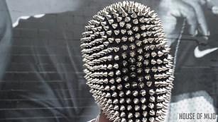 HOM - Head Mask, Spike Full in Black and Silver