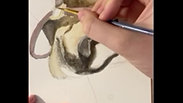 Bay Horse Muzzle Watercolour Painting