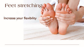 Feet stretching.Small towel, ball,yoga bend.