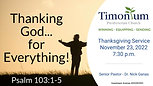 Thanksgiving Eve Service 11/23