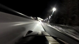 Going through the ice channel with 120 km/h