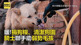 暖！導演王宏榮拍攝公益廣告 騎士捐糧掃園 聯手助弱勢毛孩