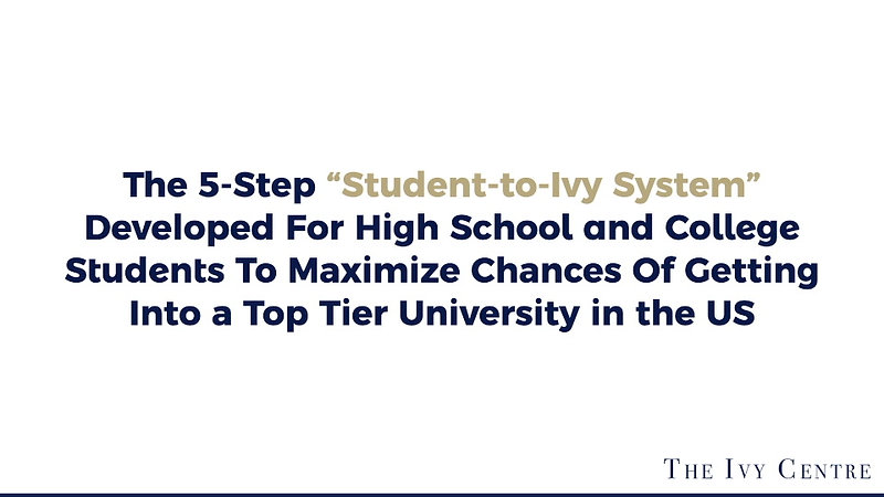 5-Step Ivy League Application Approach