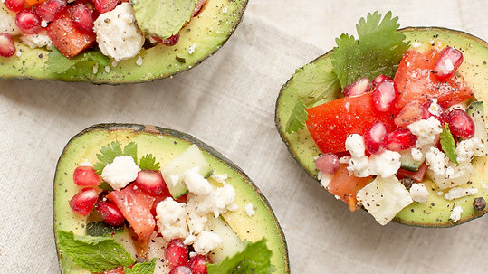 Easy Avocado Boats Filled with Fruit and Cheese