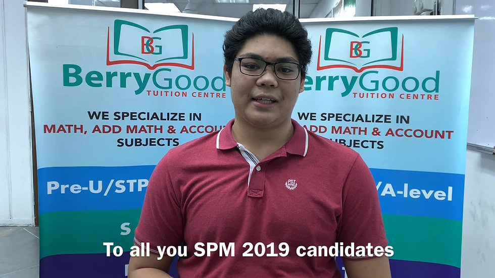 Our student, Arvin Foo from SMK Seri Indah share his tips of study fram F to A