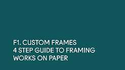 F1 ~ Custom Frames. Works on Paper