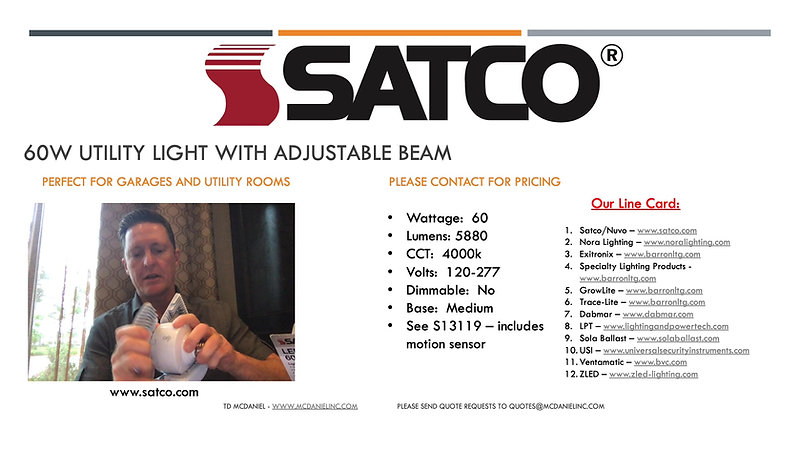 Satco S13118 Utility Light Presentation