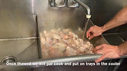 Thawing and par cooking chicken wings