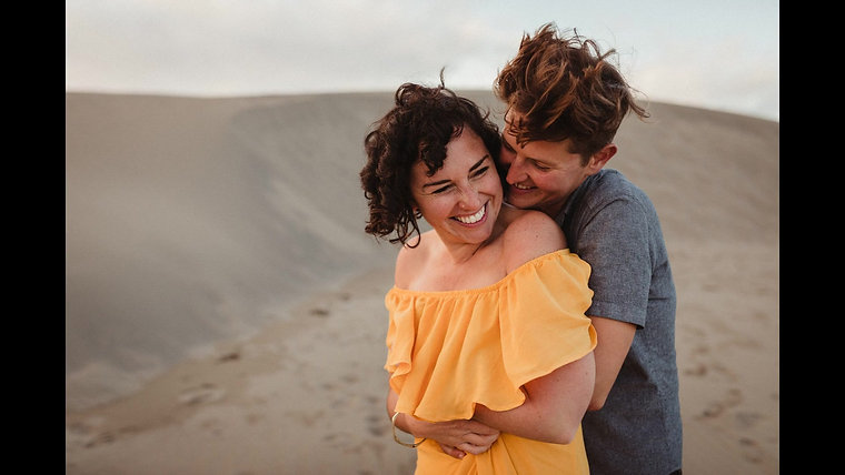 Love Story in the Dunes at Sunset