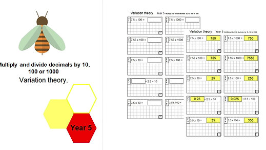 Variation theory arithmetic Year 1 - 6