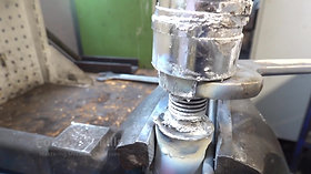 Plunger of a hot chamber high pressure die casting machine detail view