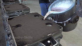 Casting of an aluminum melt into a sand mould