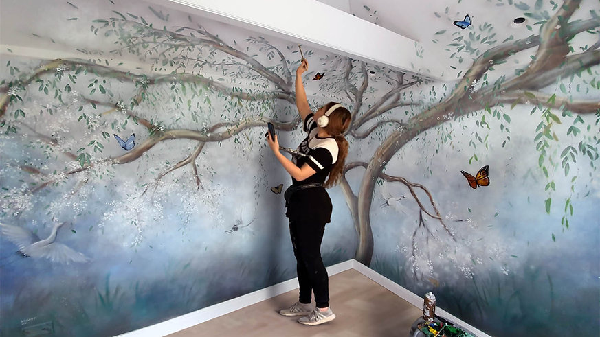 Dreamy Tree Bedroom Mural