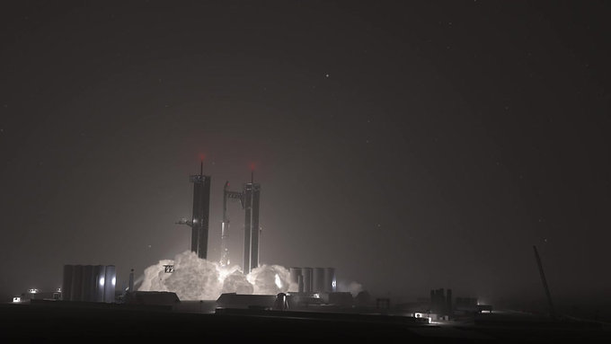 Starship Night Launch