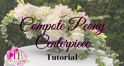 Low Compote Peony Centerpiece