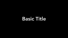 Basic Title Sample