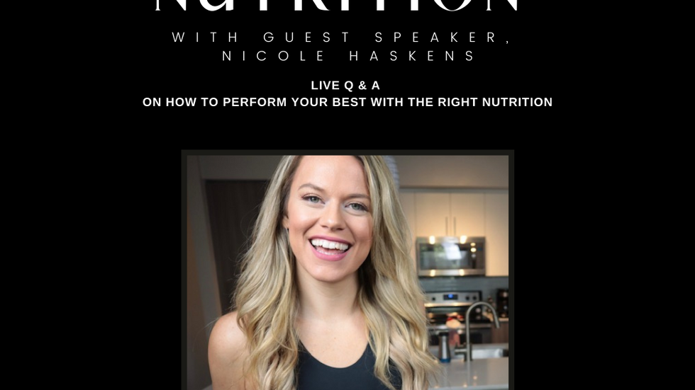 NUTRITION WORKSHOP with Nicole Hoskens
