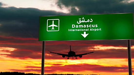 plane-landing-in-damascus-syria-airport