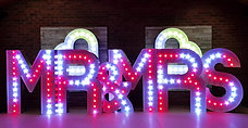 KMS Hire's 5ft Tall RGB Colour Changing MR & MRS light up letters